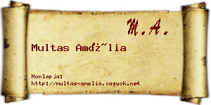 Multas Amélia névjegykártya